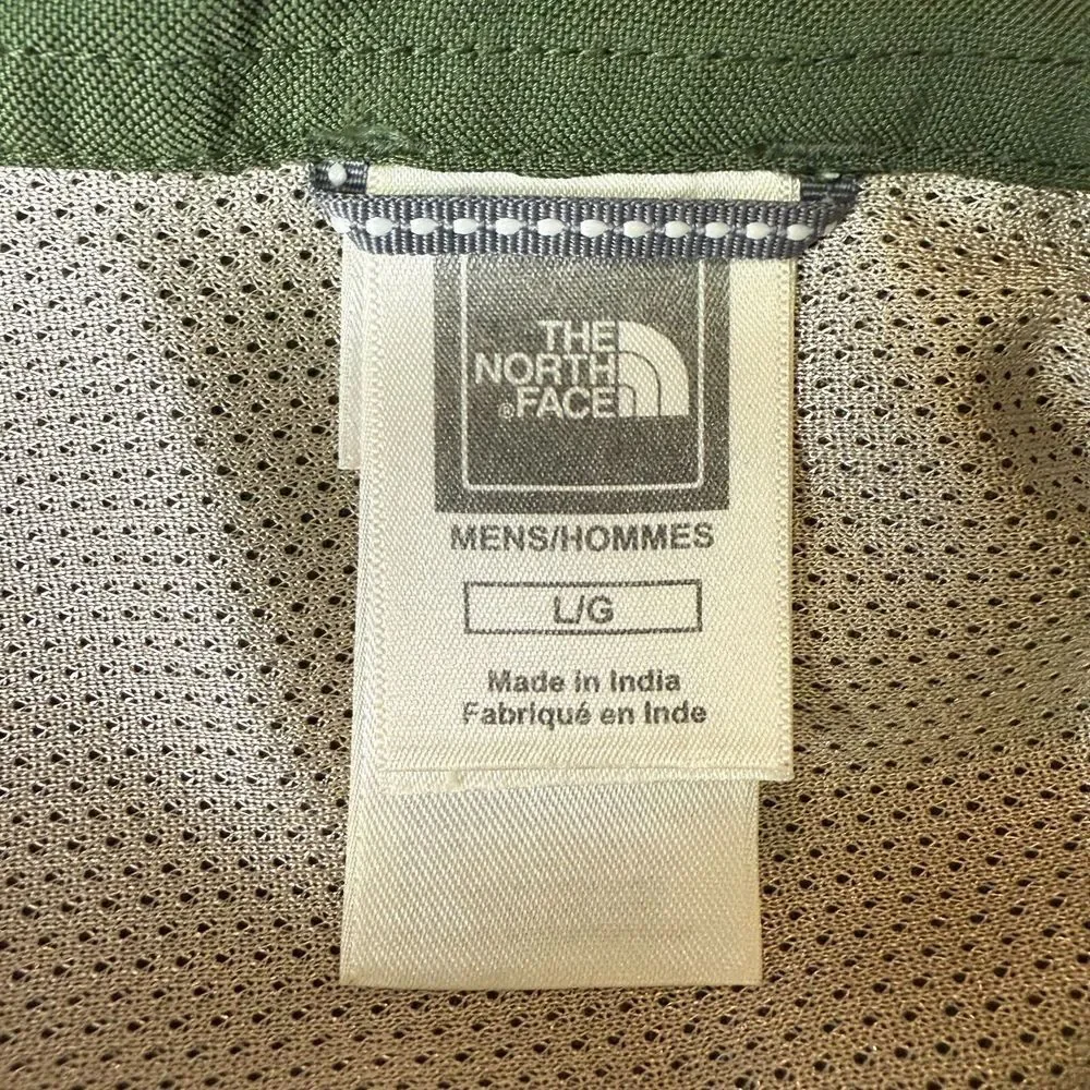 The North Face Shirt Mens Large Green Button Down Adjustable Sleeves Hiking Gorp